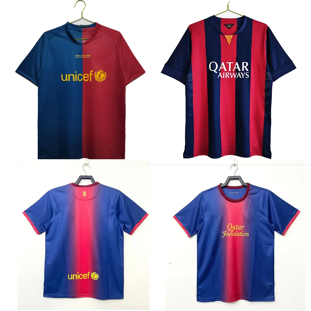 Retro Jersey Barcelona Vintage Soccer Jerseys 1998 1999 2008 2009 Koszulka pamiątkowa Krótka koszulka z krótkim rękawem 2012 2014