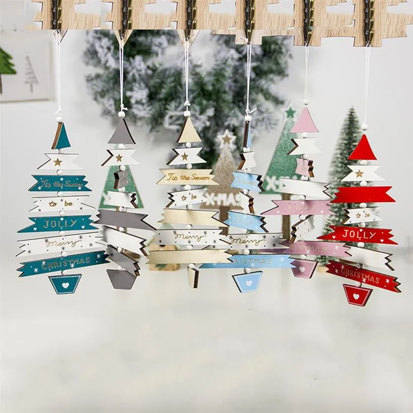 クリスマスツリーの装飾木製クリスマスペンダントクリスマス飾り飾りホームナタールアドノスデナビダッド2019テーブル装飾Q195S