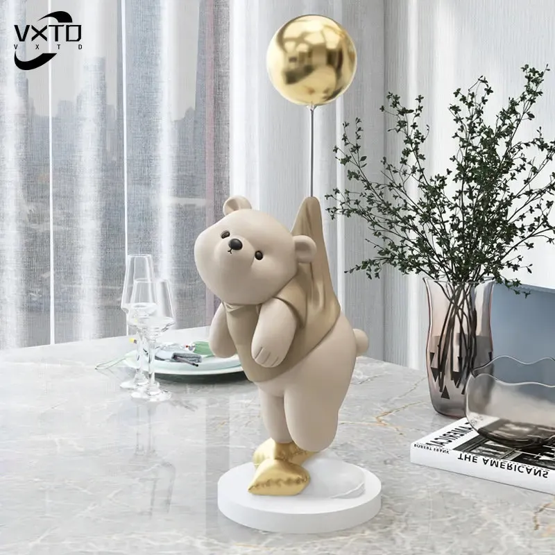 Creatieve Ballon Polar Bear Resin ornamenten Home Decor Crafts Office Desk Figurines BOEKKAARS SCENTUUR Craft 231220