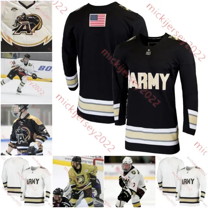 Army Black Knights Hockey Jersey Gavin Abric John Keranen Noah Wilson Thomas Farrell Anthony Firriolo Kendrick Frost Mens Custom college Stitched Army Jerseys