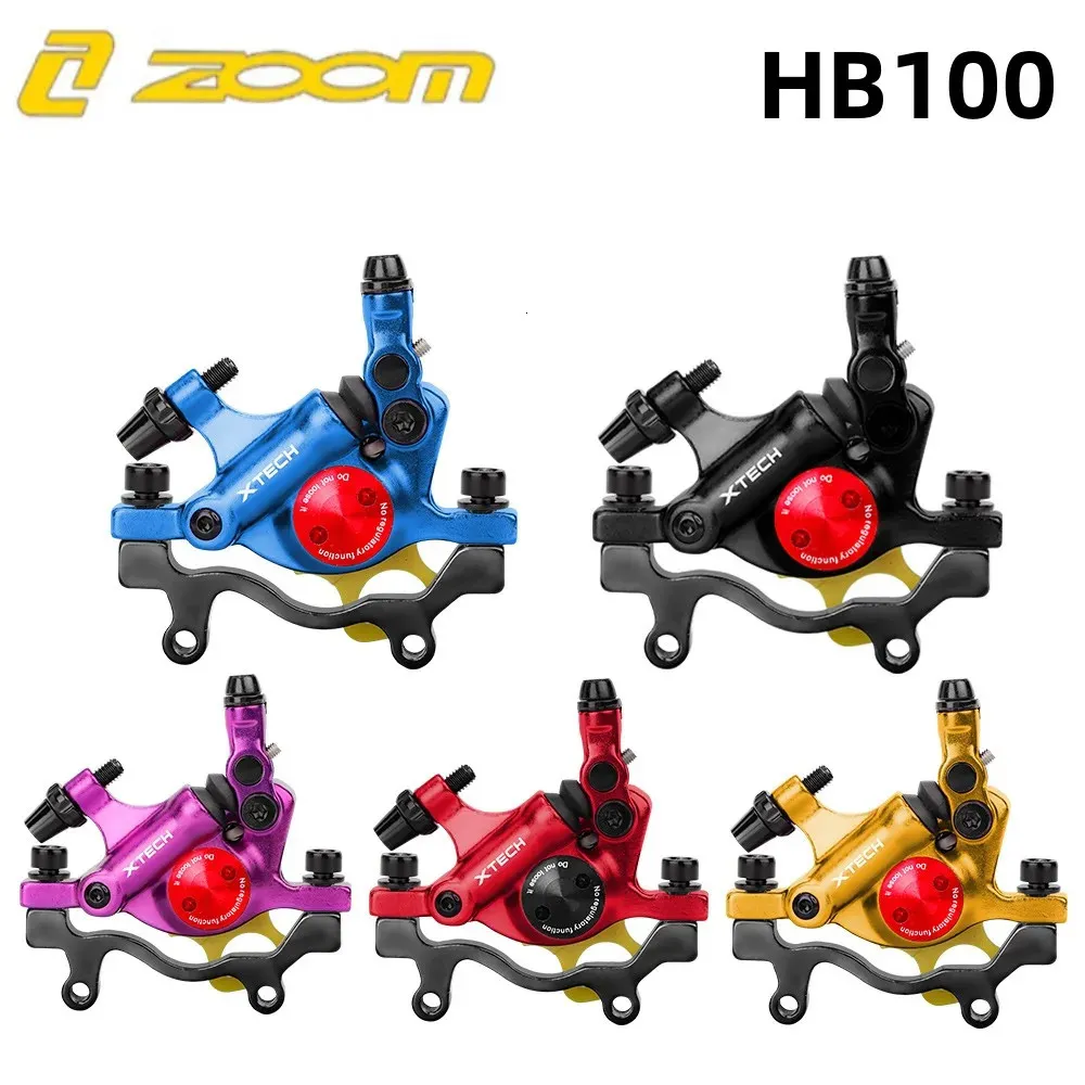 Zoom HB100 Linha de bicicleta de montanha puxando pinças de freio de disco hidráulico 160mm Óleo pressione Mtb Bicycle Electric Scooter Conjunto 231221