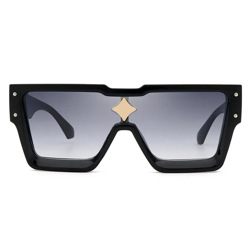 Millionaire mens sunglasses oversized designer glasses men square lunette de soleil mirror lens simple old flower designer sunglasses for women