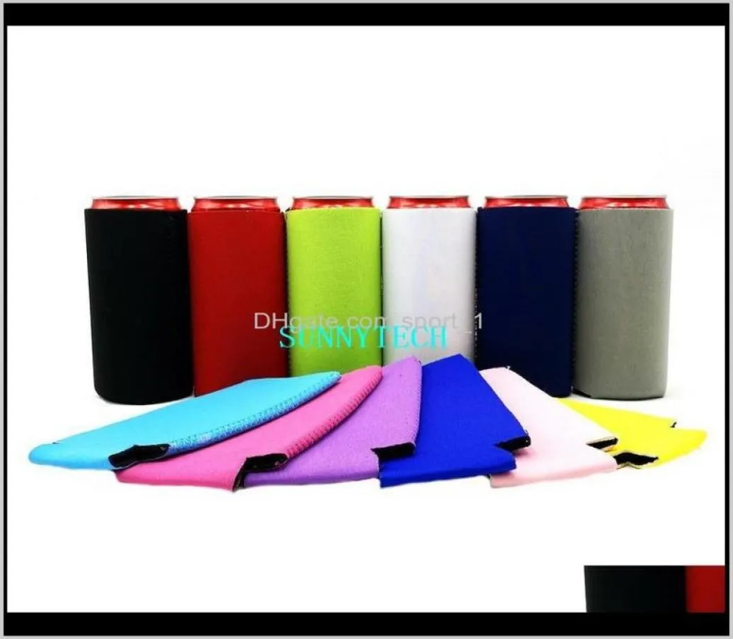 Other Kitchen Tools Blank Neoprene Can Tall Holder Foldable Stubby Holders Skinny Beer Cooler Bags For 12Oz Slim Energy Drink P3Hm7434691