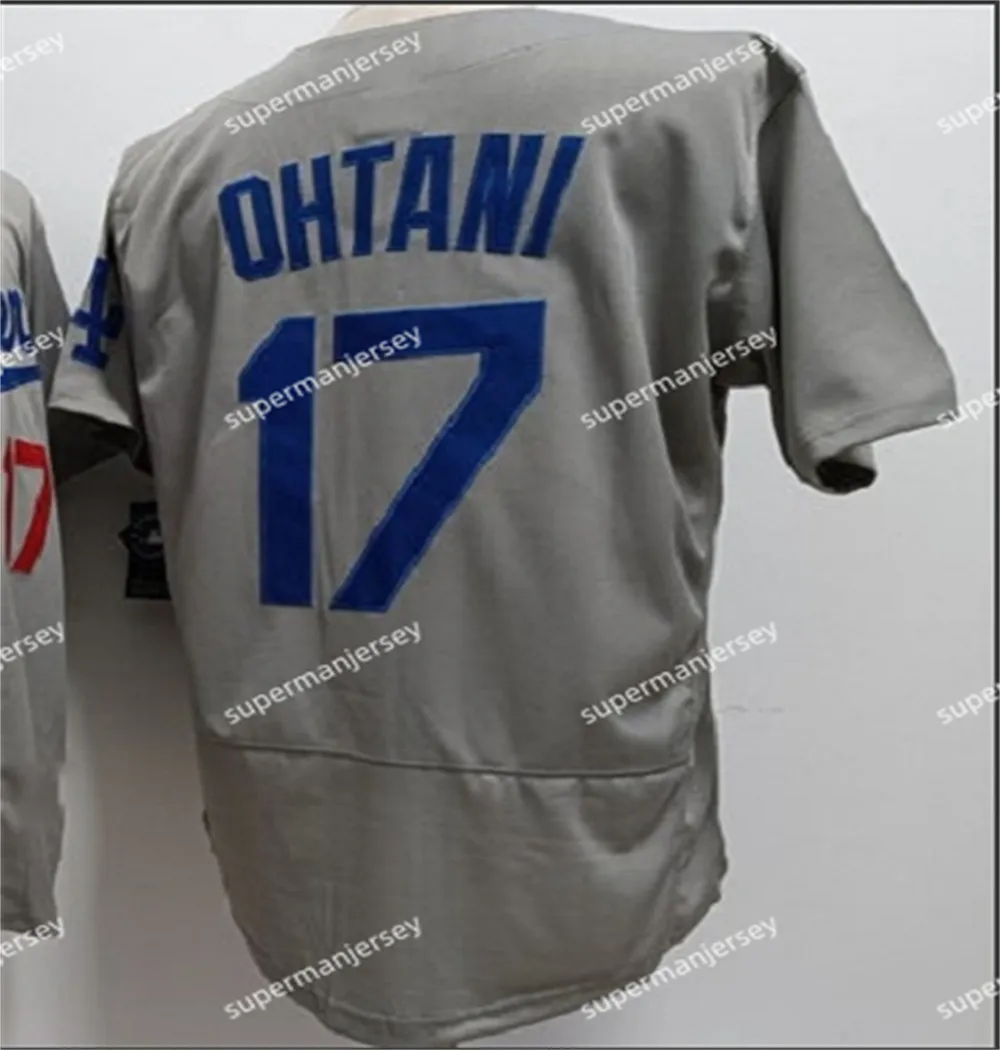 Shohei Ohtani 17 Dodgers Baseball Jerseys Blue White Gray Cream