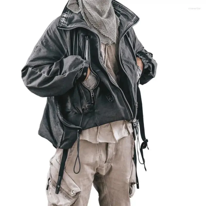 Jaquetas masculinas 2023 outono/inverno do velho desconstruído techwear estilo roupas jaqueta feminina casaco solto