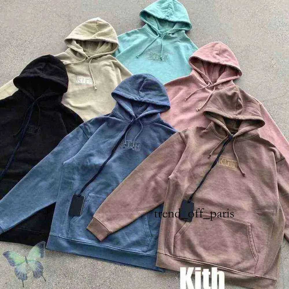 KITH 2023 NYTT EBRODERY KITH HOUDIE SWEATSHIRTS Män kvinnor Box Hooded Sweatshirt Kvalitet inuti tagg Favorit Den nya listan Bästa 819 407