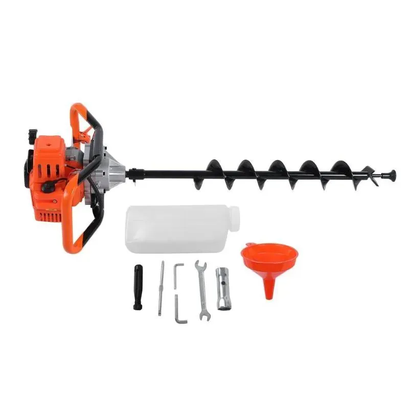 Sets Petrol Earth 520 Auger Post Hole Diggers Borer Fence Professional Ground Drill Planting Machine 3 Bits Agricultural Tool