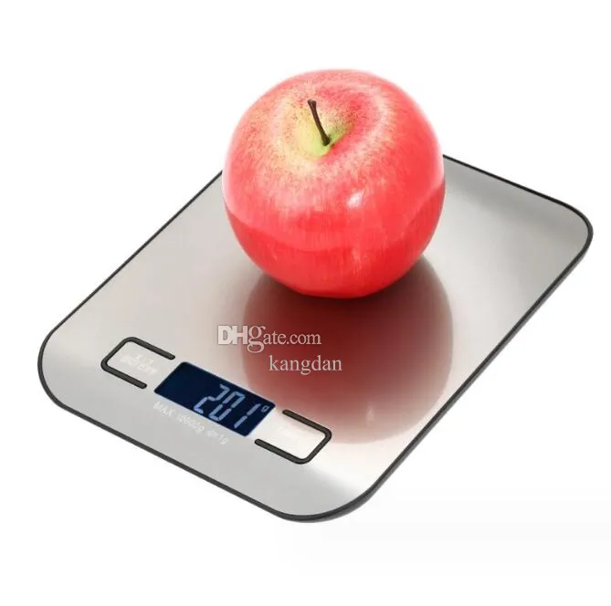 Электронные цифровые кухонные весы для еды, 5 кг, 10 кг/01 г, ЖК-дисплей, вес из нержавеющей стали 304, граммы, весы для измерения веса, весы для выпечки, маленькие граммовые весы