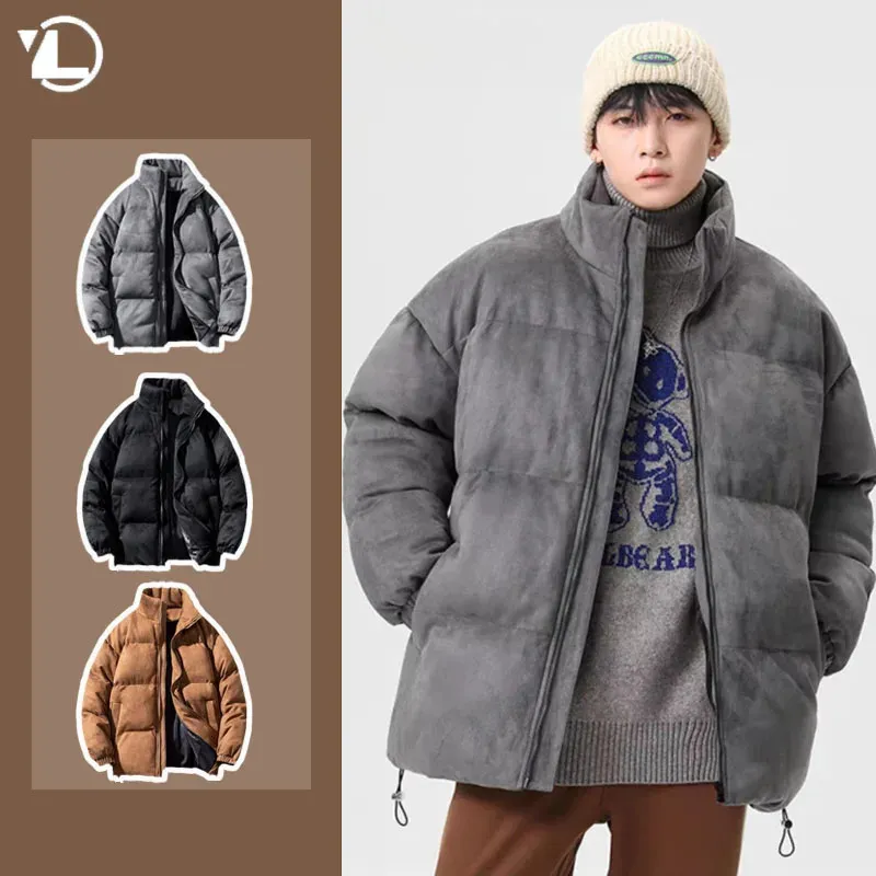 Épaissir hiver coton veste hommes japonais décontracté chaud collège Couple manteau moelleux coupe-vent Parkas surdimensionné Streetwear 231221