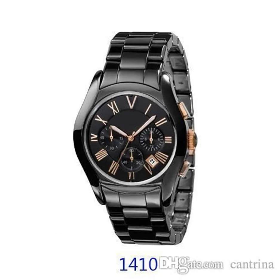 2021 NOWOŚĆ Miłośnicy zegarków Ceramica AR1400 AR1401 AR1451 AR1452 AR1410 AR1411 AR1416 Chronograph Wristwatch Original Box291i