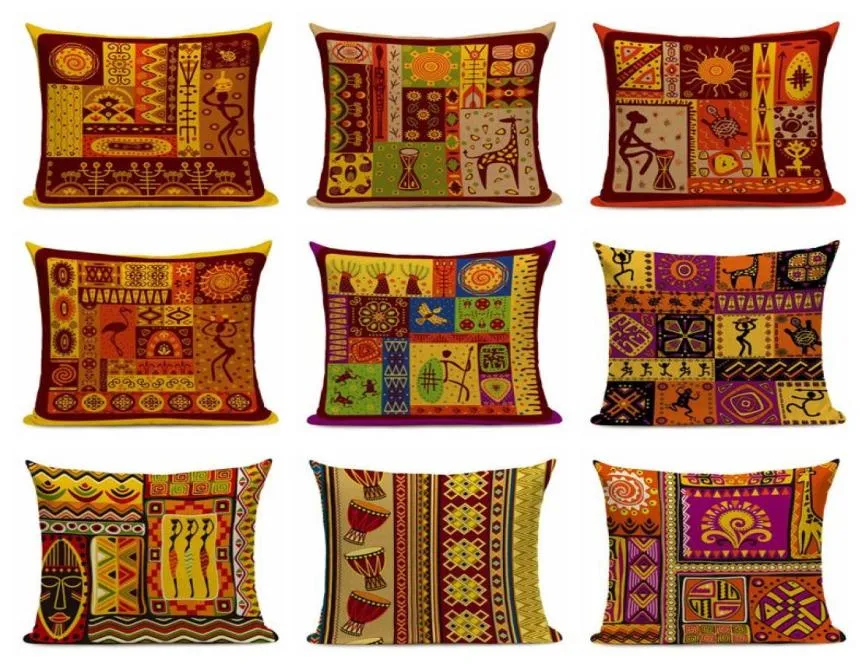 African Decor Cushion Cover 45 cm House de Coussin Vintage Dekorativ soffa Couch Throw Pillow Case Tribal Funda CoJin5229755