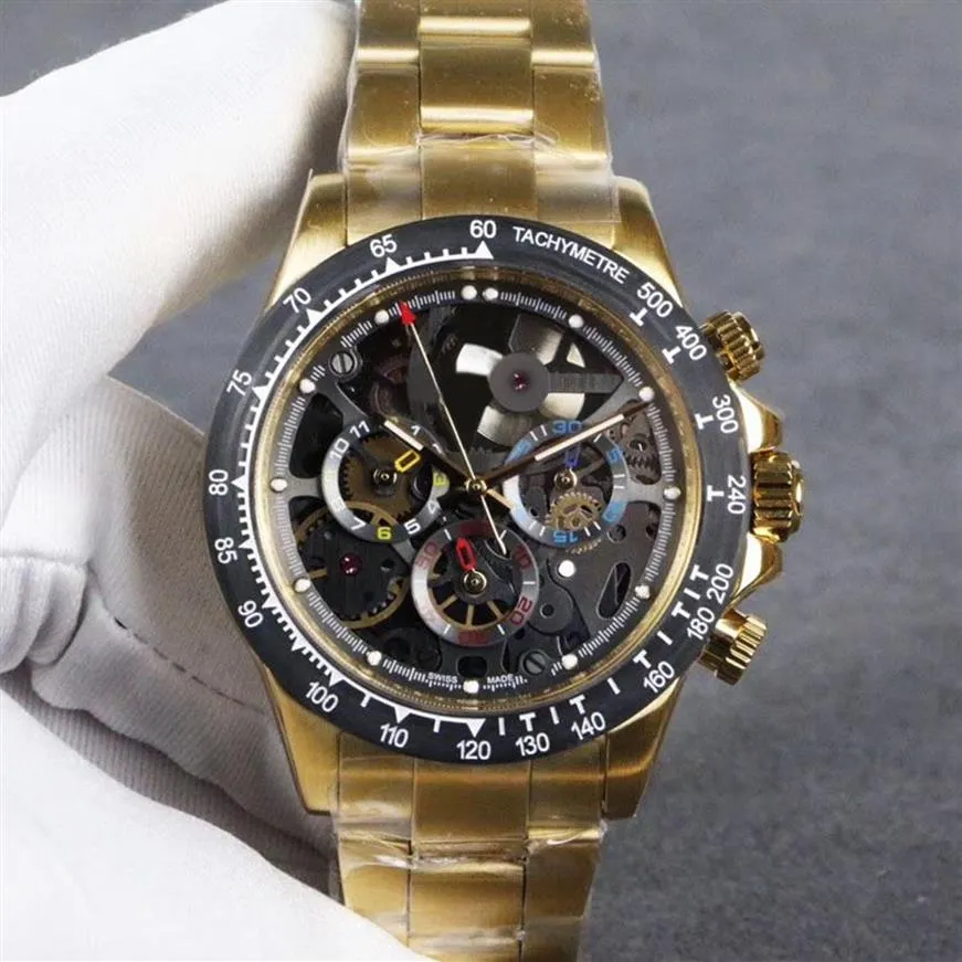 Nuevos artesanos de genos de la montoya 116520 reloj automático para hombre bisel de fibra de carbono 18K Rose de oro BRAC276A