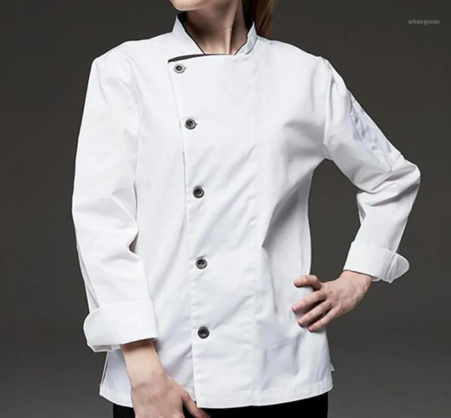 Black White Long Sleeve Shirt el Restaurant Chef Jacket Culinary Uniform Bistro Bar Cafe Hospitality Catering Work Wear B7412772221