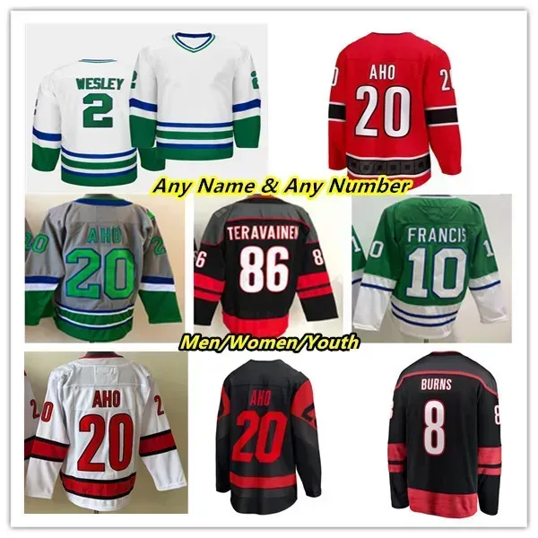 PERSONALIZADO Canes Stadium Series Hockey Jersey Sebastian Aho Andrei Svechnikov Martin Necas Teuvo Teravainen Brent Burns Jesperi Kotkaniem