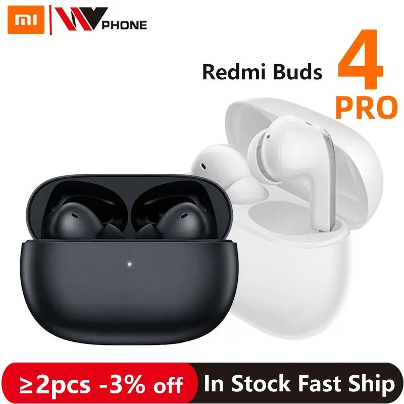 이어폰 Xiaomi Redmi Buds 4 Pro TWS 이어폰 Bluetooth 5.3 활성 소음 취소 3 마이크 무선 헤드폰 36 시간 Xiaomi 12