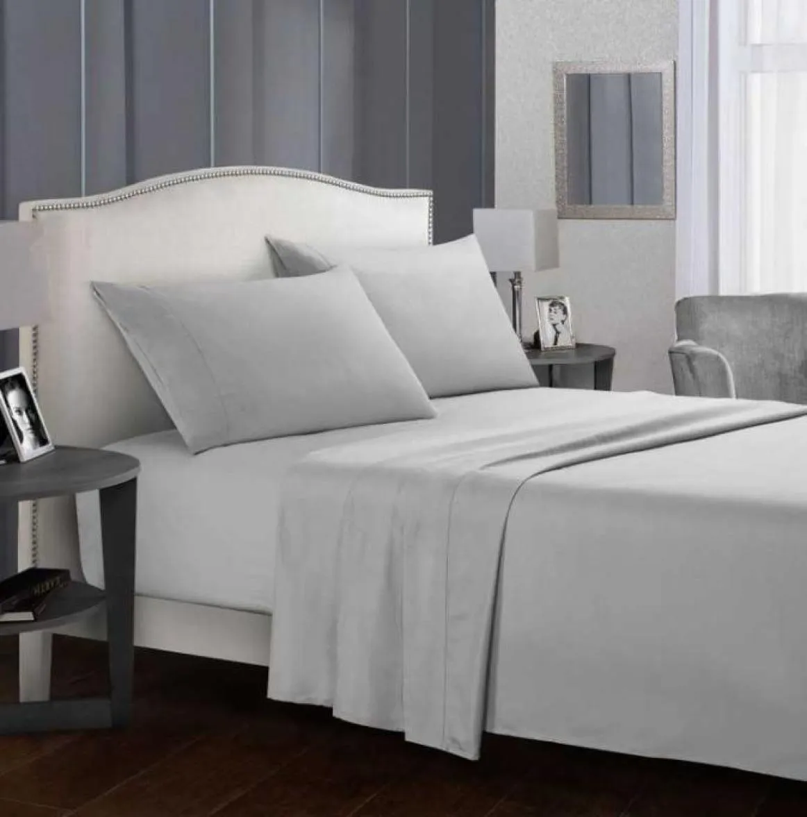 Ensembles de feuille de lit de couleur unie en tôle plate en tôle plate et à la litière confortable à tobe plate et à la litière confortable