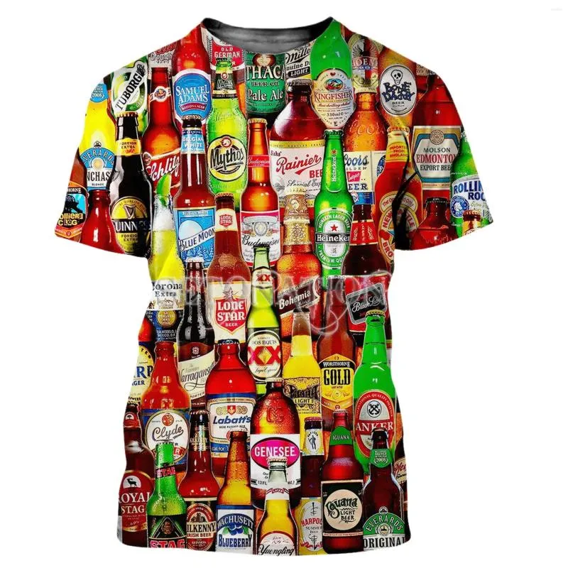 Men's T Shirts 2023 Summer T-shirt Beer Men/women 3d Printed Oversized Casual Harajuku Style Short Sleeve Top Street Wear