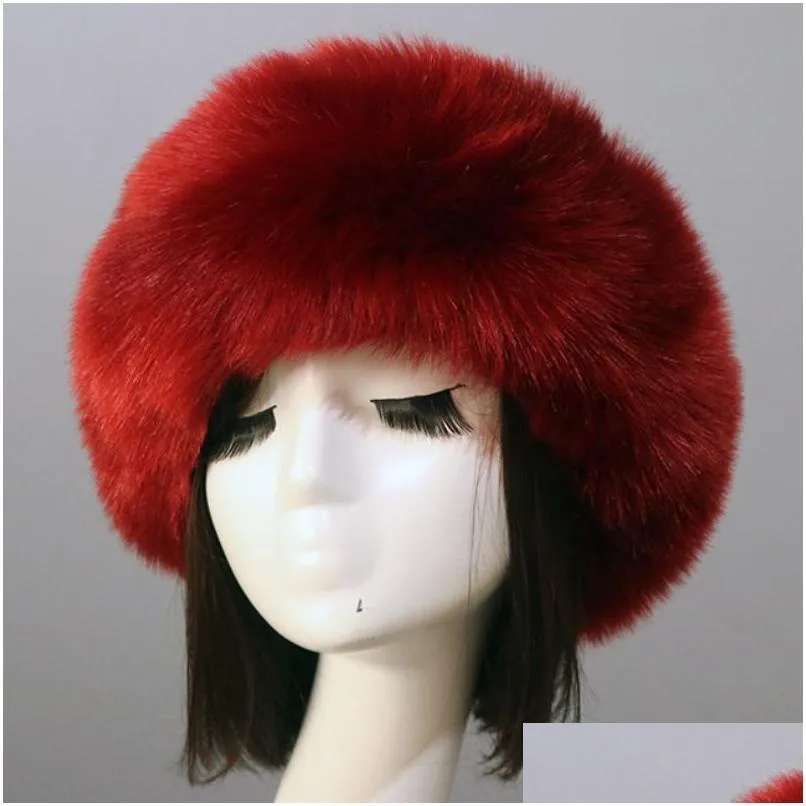 Beanie/Skull Caps Beanie/Skl Ht3452 Fur Hat Women Thick Warm Faux Russian Ushanka Ladies Sklies Beanies Female Winter Hats For Headb Otdbk