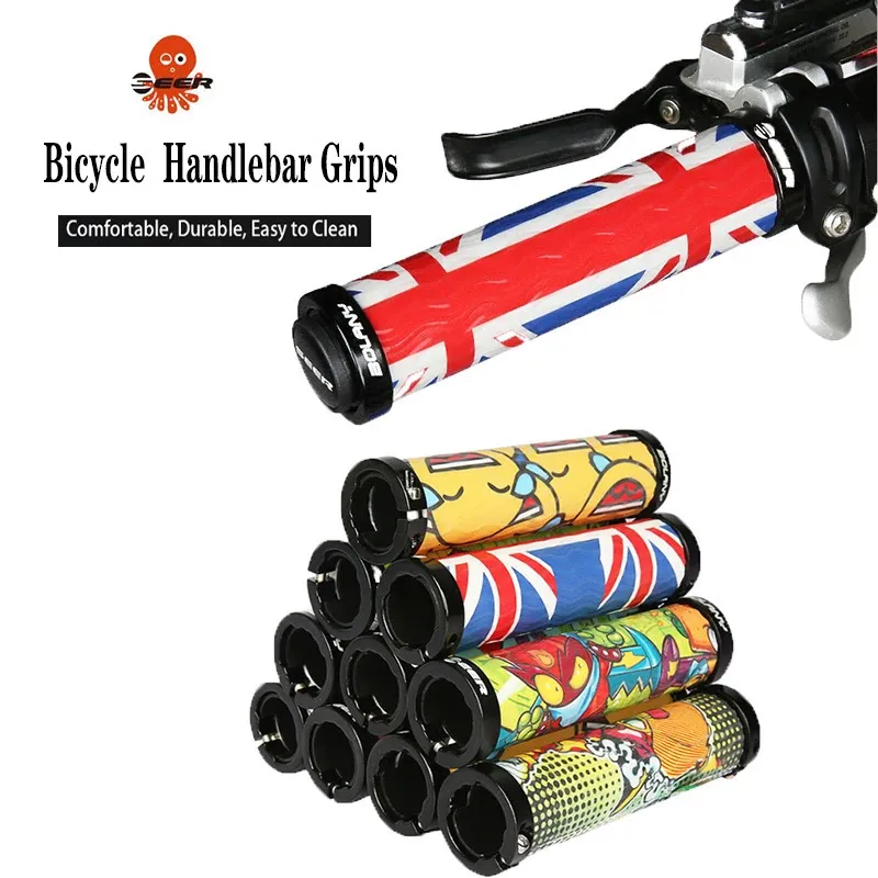 SEER Bicycle Grips Silicone Handle Mountain MTB Bike Handlebar Double Lock Shockabsorbing Tape 231221