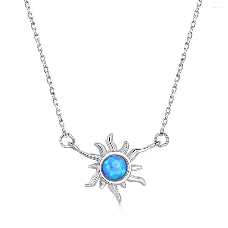 Catene karloch s925 collana opale in argento sterling per donne con un senso di design di mix e abbinamento personalizzati a sospensione di nicchia