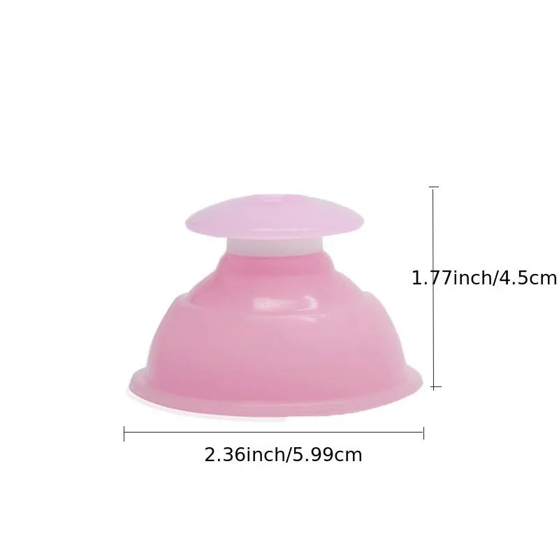 Silicone Cupping Cups Professional Vacuum Massage Suction Care Cups Set For Muscle Relaxation Moisture Massage Plastic Elastic Massager - Pink