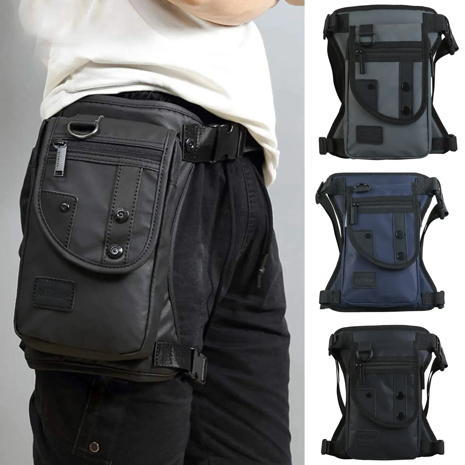 Mannen Nylon Drop Benen Zakken Mode Hip Taille Pack Dij Bum Packs Multifunctionele Tactische Rijden Mannelijke Schouder Messenger Bag 231220