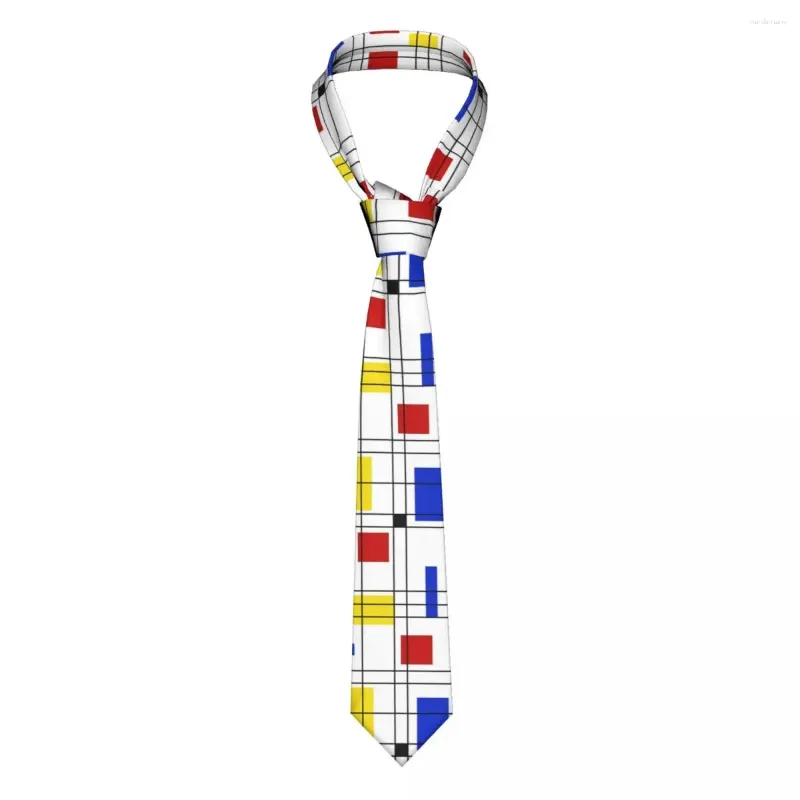 Noeuds papillon néo-plasticisme cravates unisexe polyester 8 cm étroit Mondrian abstrait géométrique art cou accessoires cravate fête de mariage