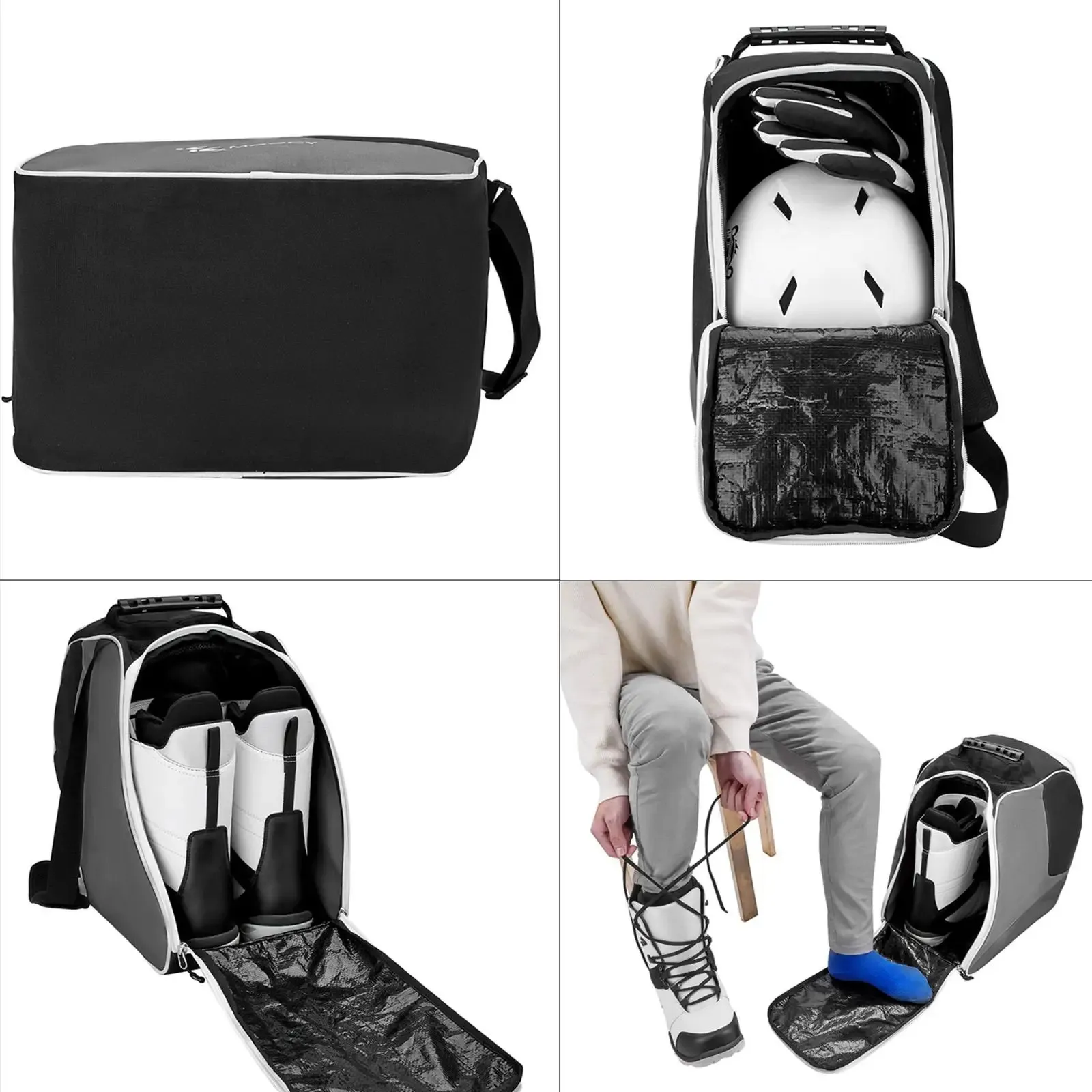 Ski Boot Bag Lightweight with Shoulder Straps Travel Boot Bag for Gloves