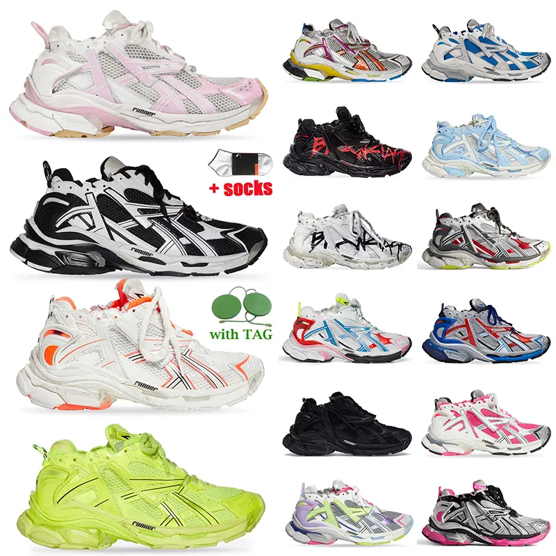 Paris Track Runners 7 Sneakers Designer Chaussures décontractées Plateforme de luxe Marque Graffiti White Black Women Men Balencagas Tracks Runners 7.0 Tess S.Gomma Trainers