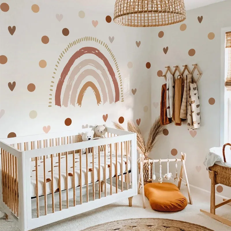 Nursery Boho Rainbow Decals Decals Wallpapers Adesivi Waterproof Children Soggiorno Camera per bambini Decorazioni per la casa 231221