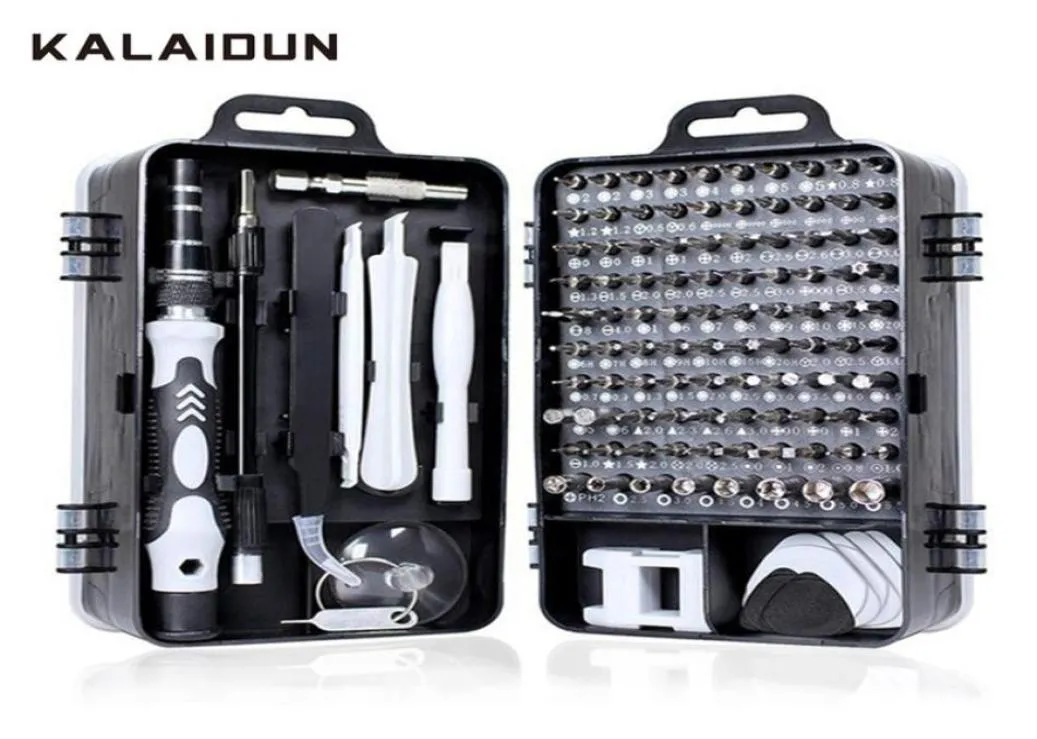 KALAIDUN Set di cacciaviti 115 in 1 bit Cacciavite magnetico di precisione Punte Torx Multitools isolati Kit di utensili manuali per riparazione del telefono T5002319