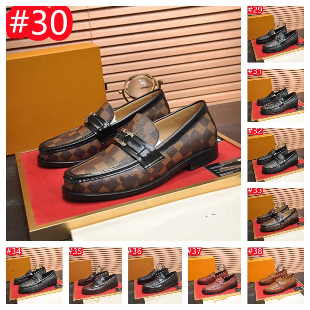 40modell för män Business Designer Dress Office Shoes Luxurious Crocodile Grain Leather Shoes Mens Buckle Casual Wedding Party Shoes Män lägenheter plus storlek 45