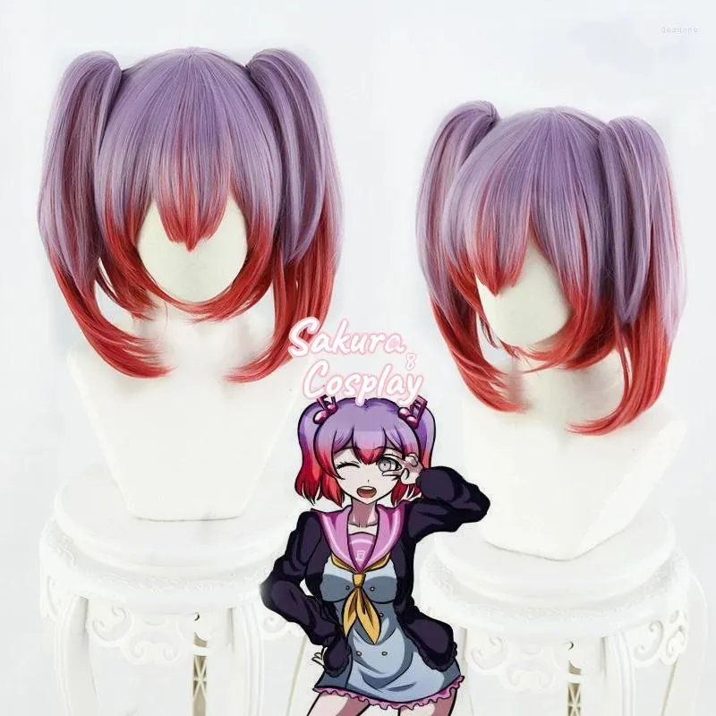 Fontes de festa Super Danganronpe Outro 2 Otonokoji Hibiki Cosplay rabo de cavalo curto resistente ao calor cabelo sintético peruca de Halloween boné