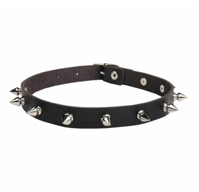 Les colliers de chat mènent le tour de cou à pointes pour les femmes hommes punk rock collier goth colliers de mode 2021 filles en cuir cloutées harajuku gothic8458833