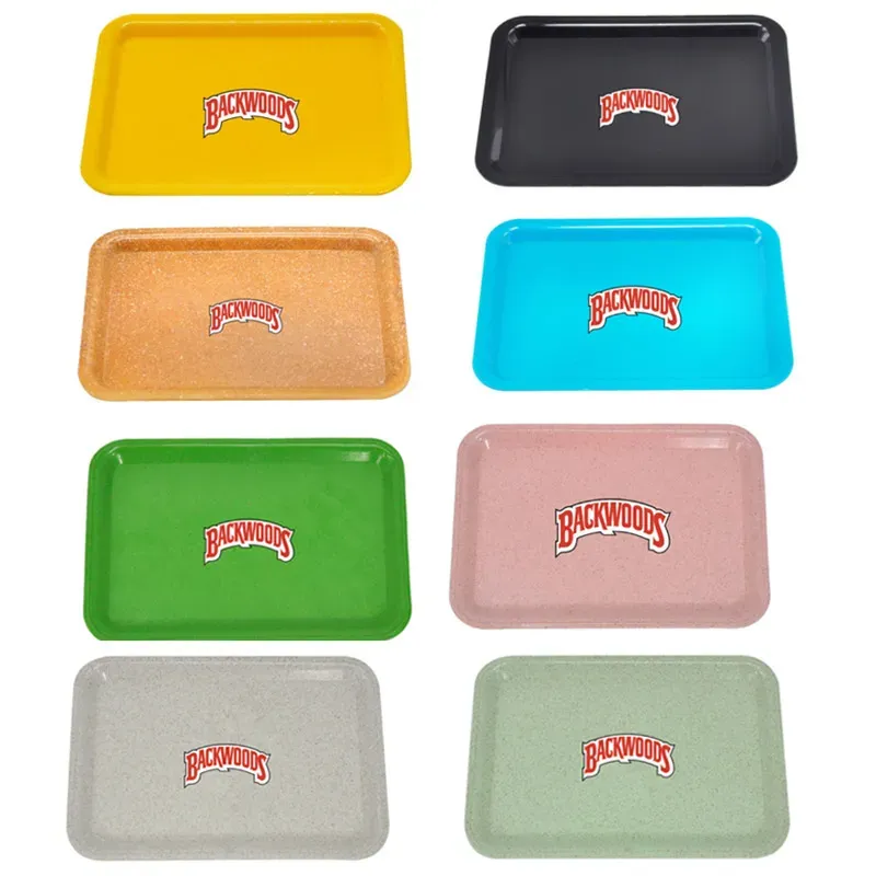 Backwoods Tray Plastic Rolling Trays Smoking Accessories 18x12cm S Size Small Hand Roller Roll Tin Pure Color Case Handroller DHL Free