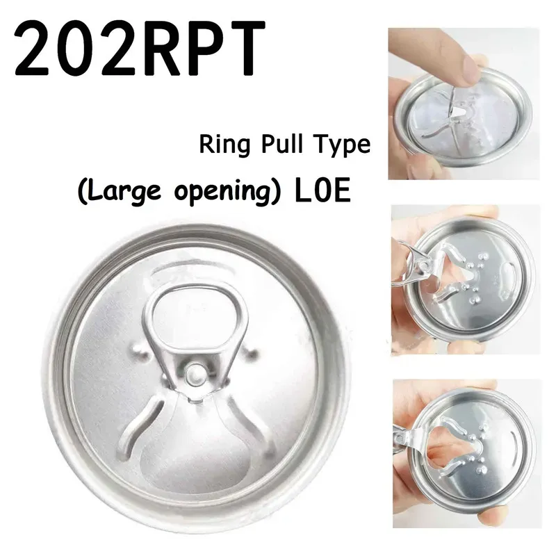202# 52MM Aluminum Pull Ring Lid Beverage Soda Drink Beer Cola Lids Food Can Cover Easy Open Top Lid Various Styles In Self-seal Pulling Ring Jar Protector Cover Cap