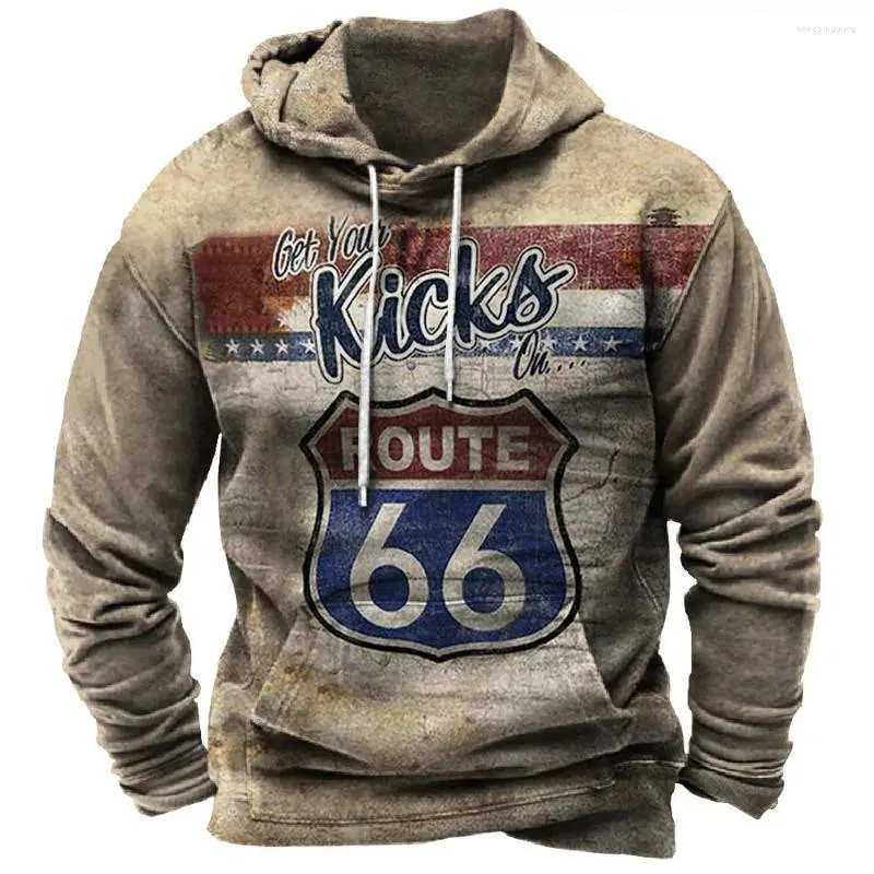 Herren Hoodies Herbst/Winter 66 Print Langarm Mann Übergroße Tops Vintage Männlich Casual Pullover Hoody Sweatshirts Kleidung 4xl