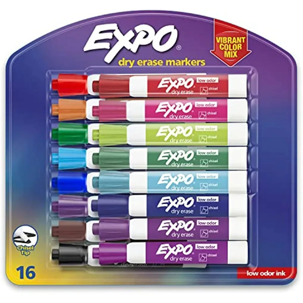 16 Colors EXPO Low Odor Markers Set Chisel Tip Vibrant Drawing Painting Supplies Office School Stationery 231220