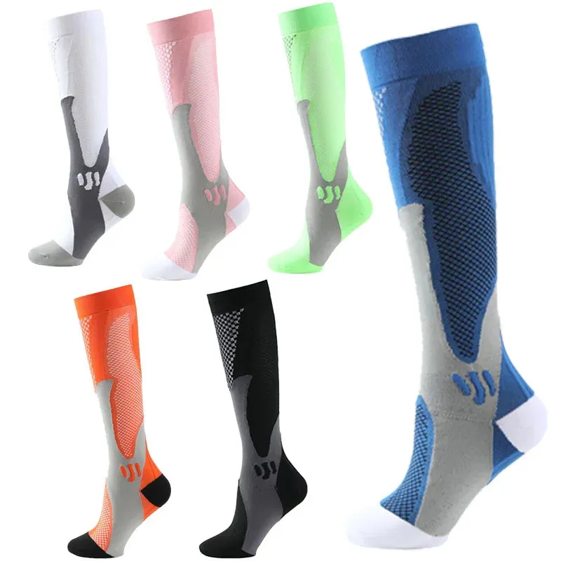 Чулки для бега, компрессионные носки для мужчин и женщин 2030 мм рт. ст., спортивные носки для фитнеса для марафона, велоспорта, футбола, против усталости, варикозное расширение вен 231220