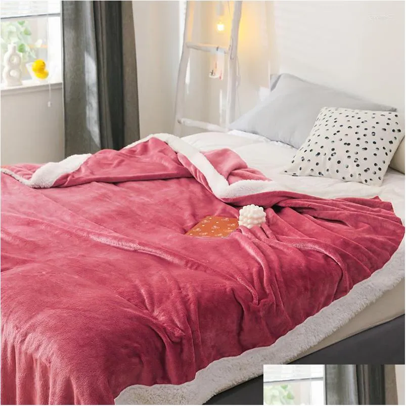 Couvertures Couvertures Bonenjoy Couverture en polaire sur le lit simple Queen King Size Plaid d'hiver doux et chaud pour canapé Flanelle Koc Drop Del Dhnzb