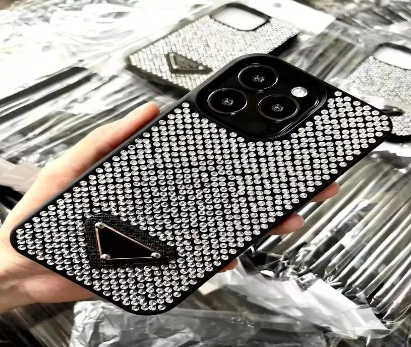 Połączenie telefoniczne luksusowe glitter iPhone Case 14 Pro Max Case 13 12 11 Projektant mody Bling Bringling Rhinestone Diamond Jeweld 3D CR8539235