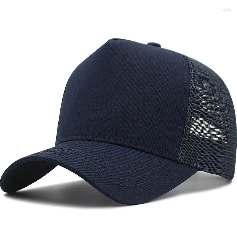 Ball Caps Brand Big Size Plain High Crown Trucker Hat For Men Mesh