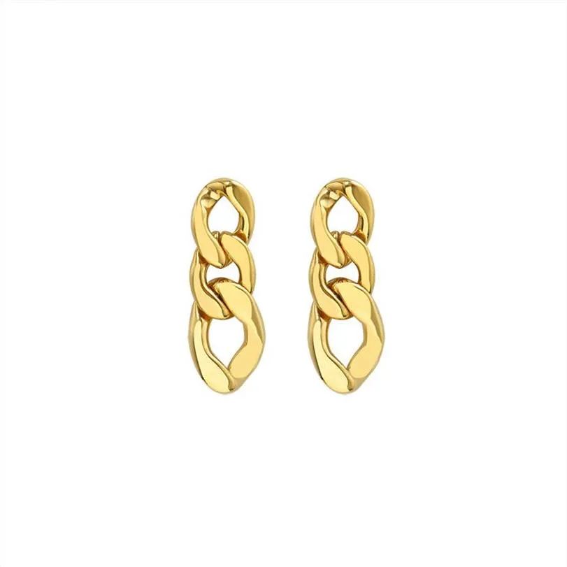 Luxe Merk Link Chain Stud Oorbellen Koreaanse Stijl Goud Kleur Rvs Eardrop Mode-sieraden Voor Vrouwen Kerst 20202741