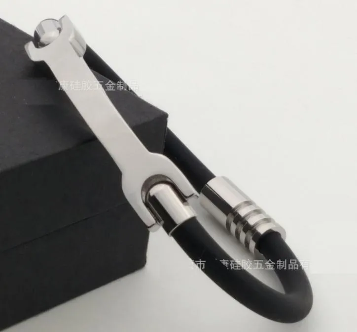 Korea verhindert die elektrostatische Energie Armband Titan Germanium magnetische Schnalle Balance Armband Power Silikon Armreif5880482