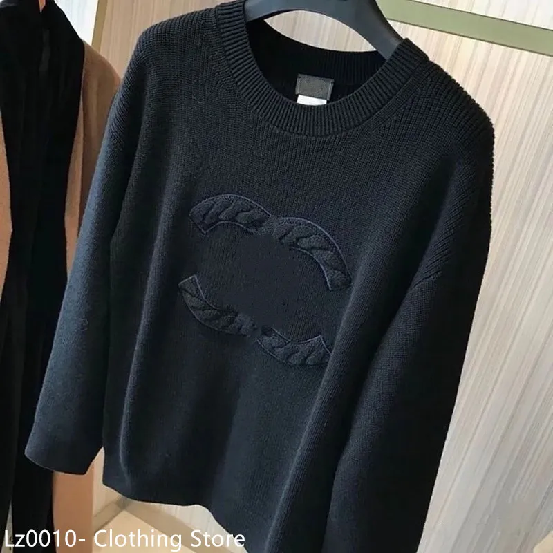 Gelişmiş Versiyon Kadınların Sweaters Fransa Modaya Giyim C Mektup Grafik 31 Nakış Moda Yuvarlak Boyun Koçu Kanalı Hoodie Lüks Markalar Sweater Tops Tees