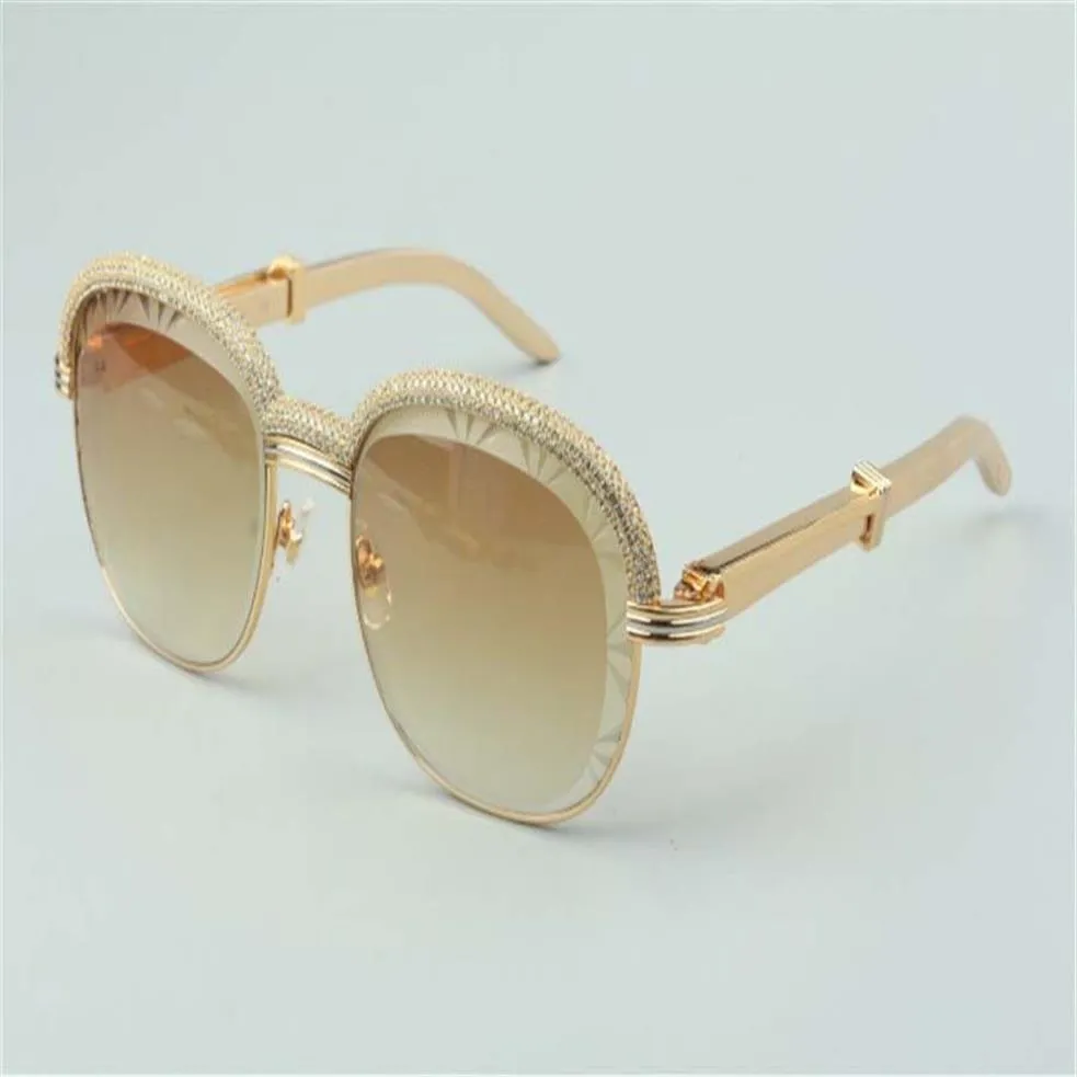 -Geias de aço inoxidável de qualidade superior vendida Os óculos de sol de lentes de lentes com moldura de sobrancelha de diamantes de ponta 1116728-A tamanho 60-18-140mm237h