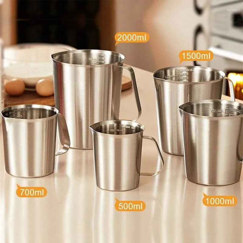 Ferramentas de medição 304 copo de aço inoxidável oz escala convexa cozimento cozinha cilindro café desenho grande capacidade