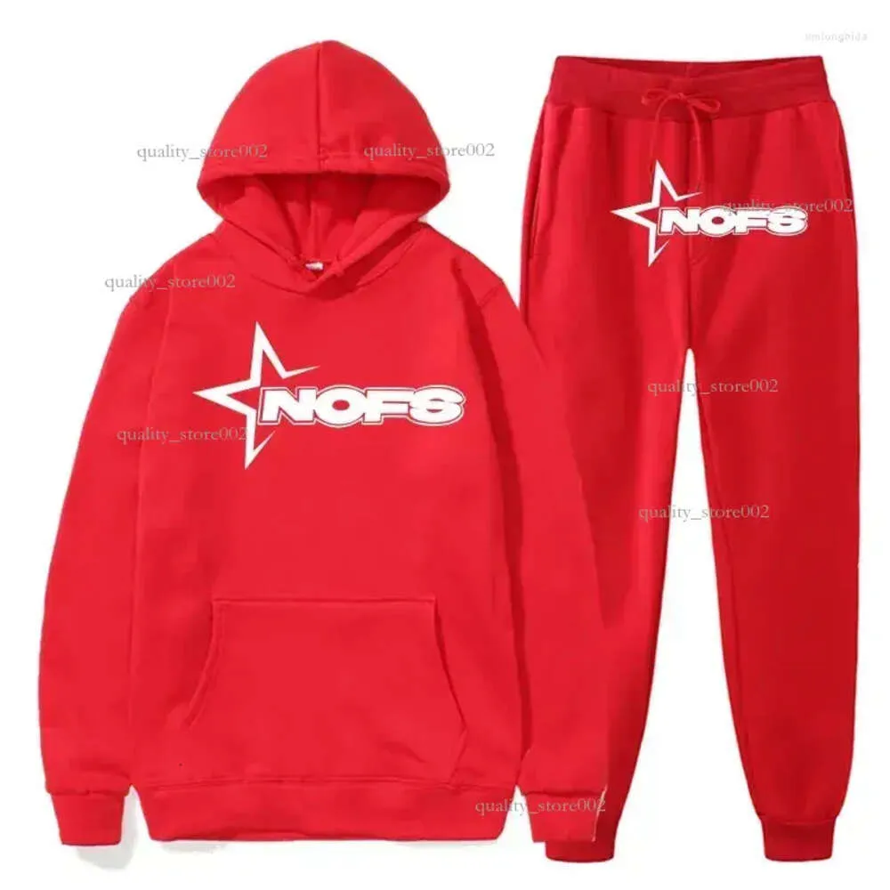 Y2K New NOFS Letters Graphic Printed 2 Pieces Sets Tracksuit Men