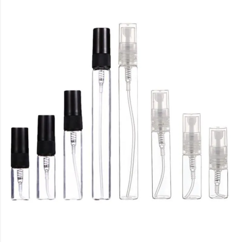 Leere Sprühflasche aus Kunststoff für Reisen, Unterflaschen-Spender, Pumpe, nachfüllbar, für Kosmetika, feiner Nebel, Sprühflaschen, 2 ml, 3 ml, 5 ml, 10 ml, UFCWF