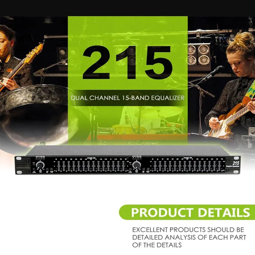 Material Betagear 2x 15 Band Stereo Equalizer Dual Graphic Equalizer EQ215 Inspelning Studioutrustning Equipos de Musica Sound System